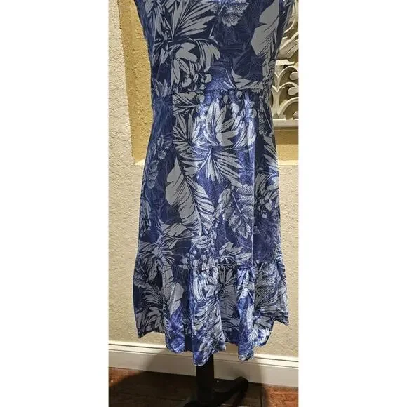 Ana Coastal Cowgirl/ Western S  Floral Print Strappy Sundress/ A-line Blue - Picture 3 of 5